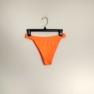 Neon orange high waisted bikini bottoms
